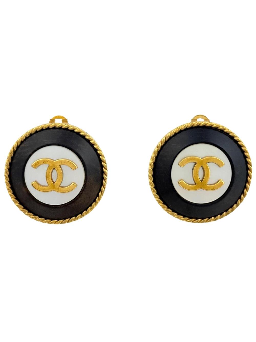 Chanel Cc Logo Round Clip-On Earrings #346678C95B